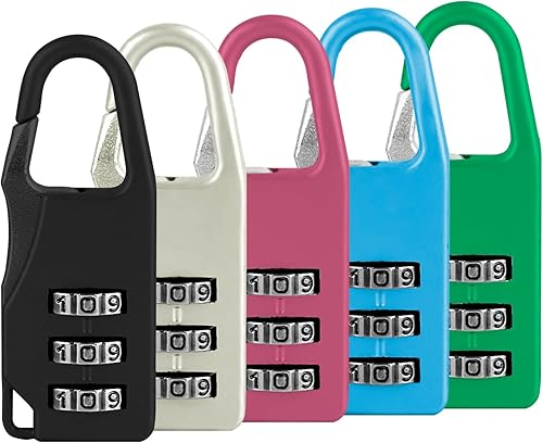 Linkidea Paquete de 5 cerraduras de mochila con cremallera, paquete a granel, paquete múltiple al por mayor, mini combo de equipaje, cerraduras disponible en Yaxa Costa Rica