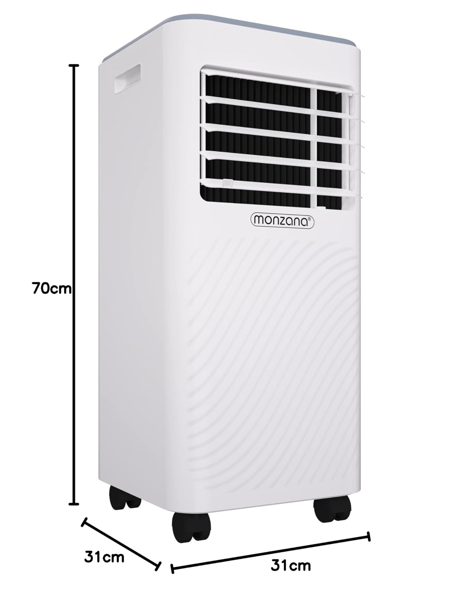 MONZANA® Condizionatore d'Aria Mobile 7000BTU 3in1 750W Timer Telecomando Deumidificatore Climatizzatore Raffreddatore