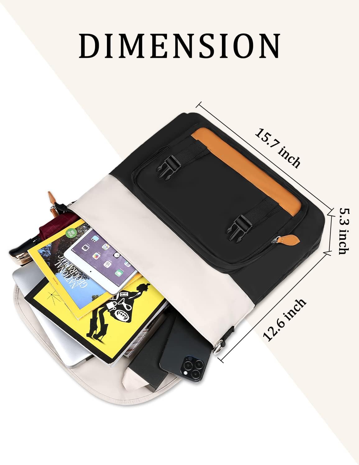 Messenger Bag for Women, 15.6 Inch Laptop Bags Computer Case with Shoulder Strap, Water Resistant Crossbody Carrying Laptop Sleeve Fashion Cute Work Briefcase for Travel Office, Gift Ideas : Electronics
