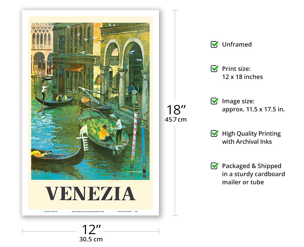 Amazon.com: Venice (Venezia) Italy - Venetian Canals - Vintage
