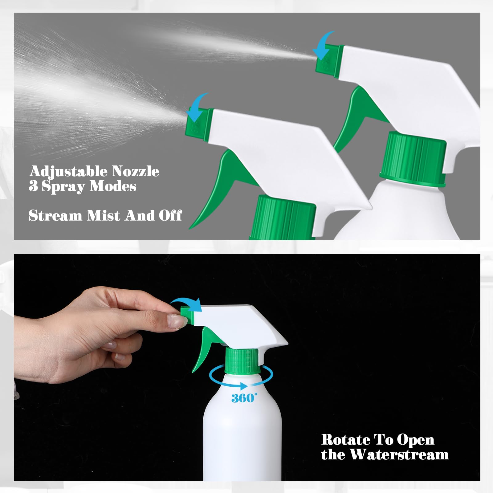 Tanlade 30 Pack 16 oz Refillable Plastic Spray Bottles