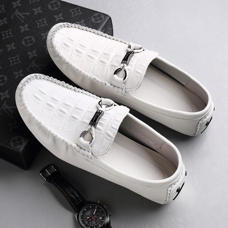 Handmade Loafers for Men Custom Comfortable Genuine Leather Crocodile Pattern Men Black Shoes with Leather Rubber Sole3