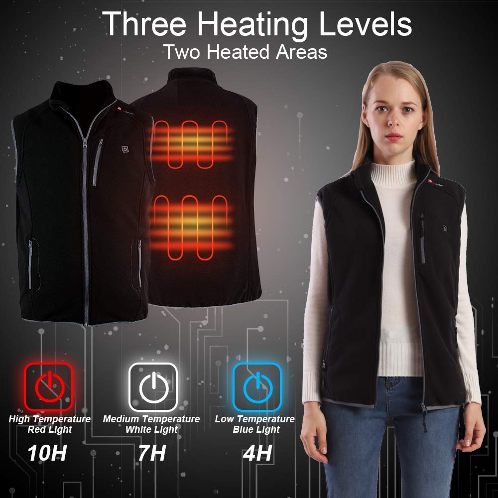 PROSmart Gilet Riscaldato Pile Polare Leggero Gilet di Riscaldamento con Batteria USB, Unisex
