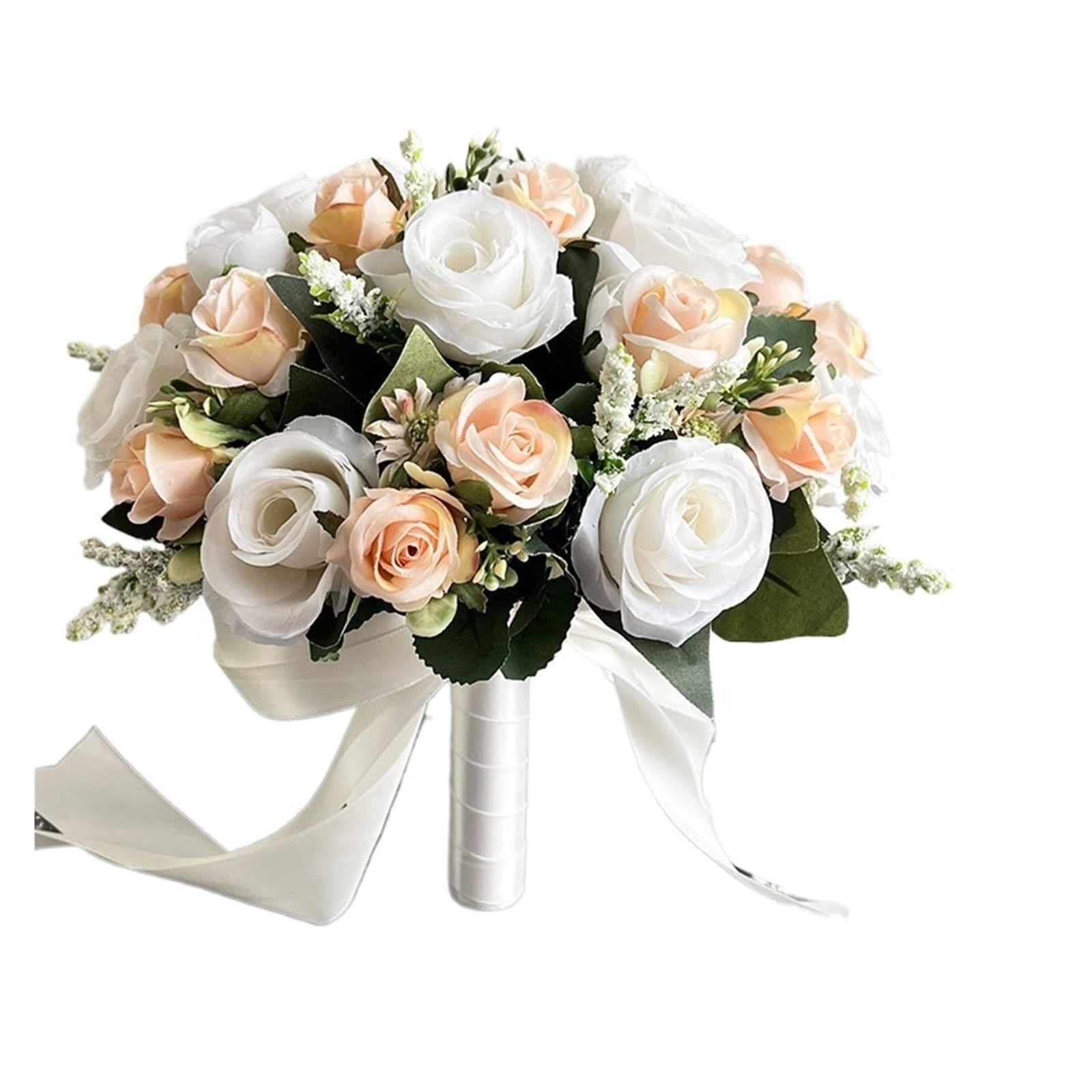 SHENJMAI Artificial Flower Bouquet Wedding Flower Bouquet Bridal Accessories Marriage Silk Flowers Artificial Roses for Bride Bridesmaid(Type 5)
