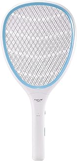 Faicuk Handheld Bug Zapper Racket Electric Fly Swatter (Cream Blue)