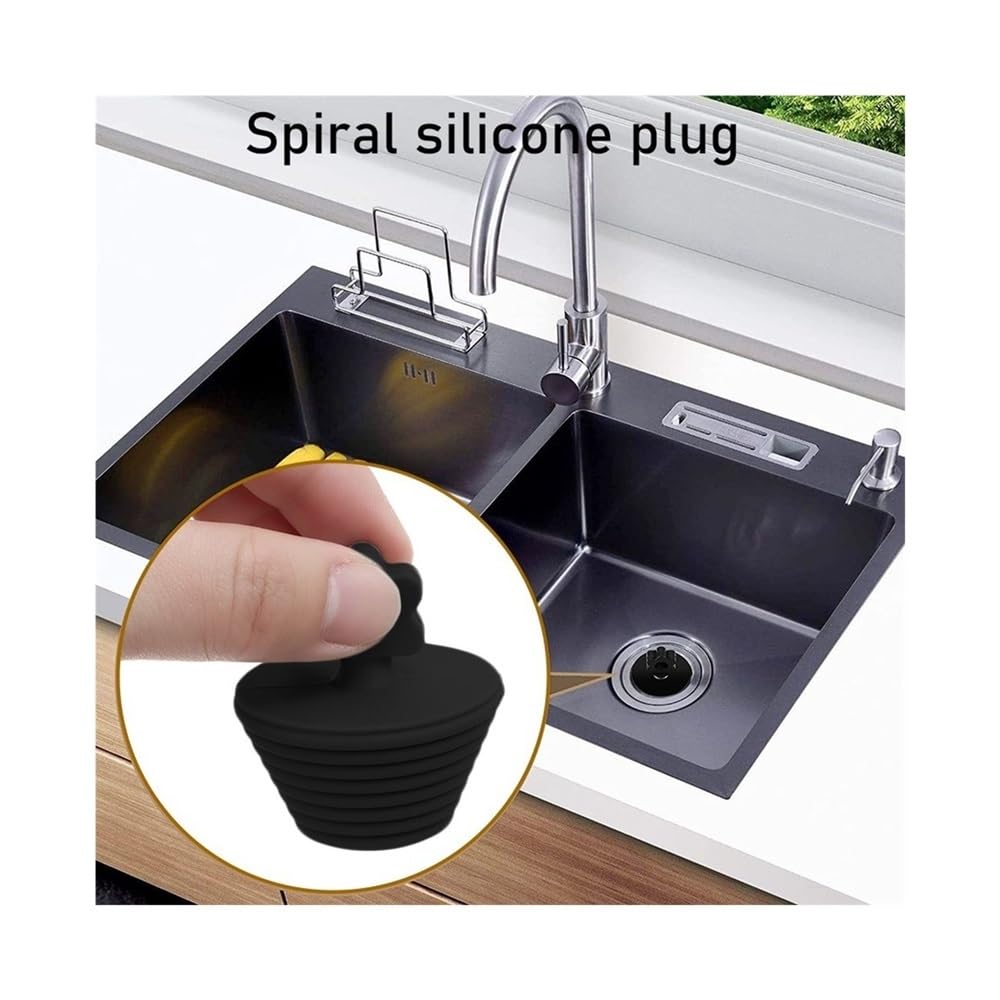 Tappo di scarico universale in silicone per vasca da bagno, doccia, vasca da bagno, lavello, accessori da bagno (grigio, 4 pezzi)