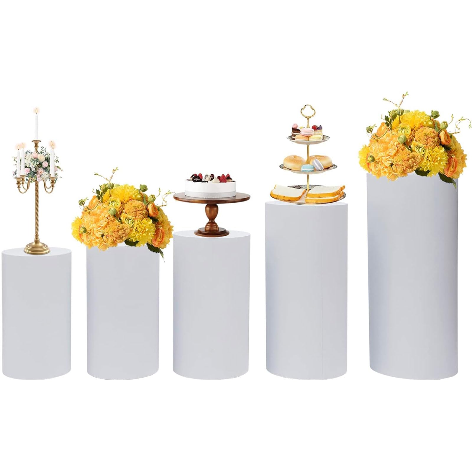 Soporte de pedestal cilíndrico, soporte redondo de metal para decoración de eventos, decoración de boda, decoración de fiestas, base cilíndrica moderna para arreglos florales, exhibición de centros de