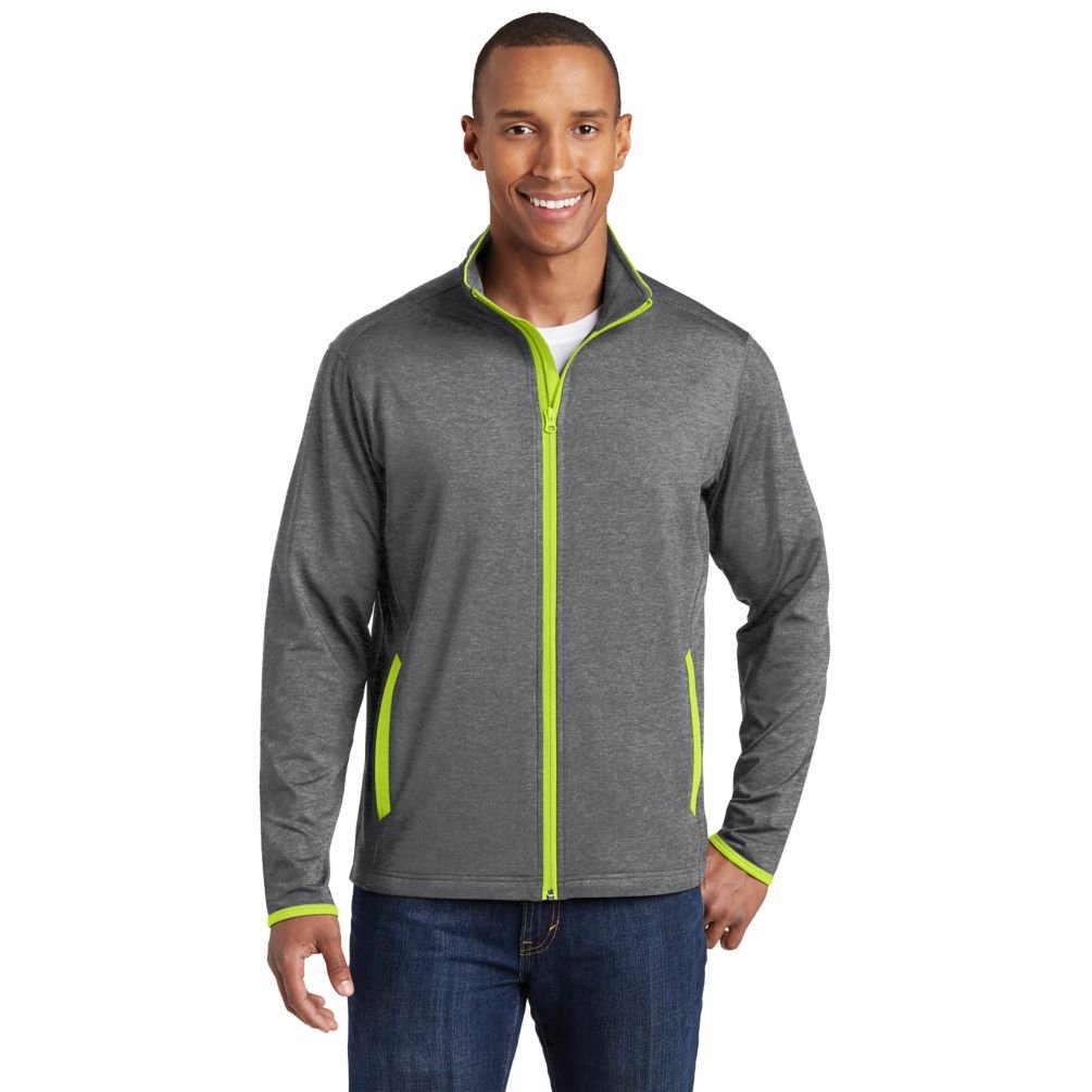 Sport-Tek Mens Sport-Wick Stretch Contrast Full-Zip Jacket (ST853)
