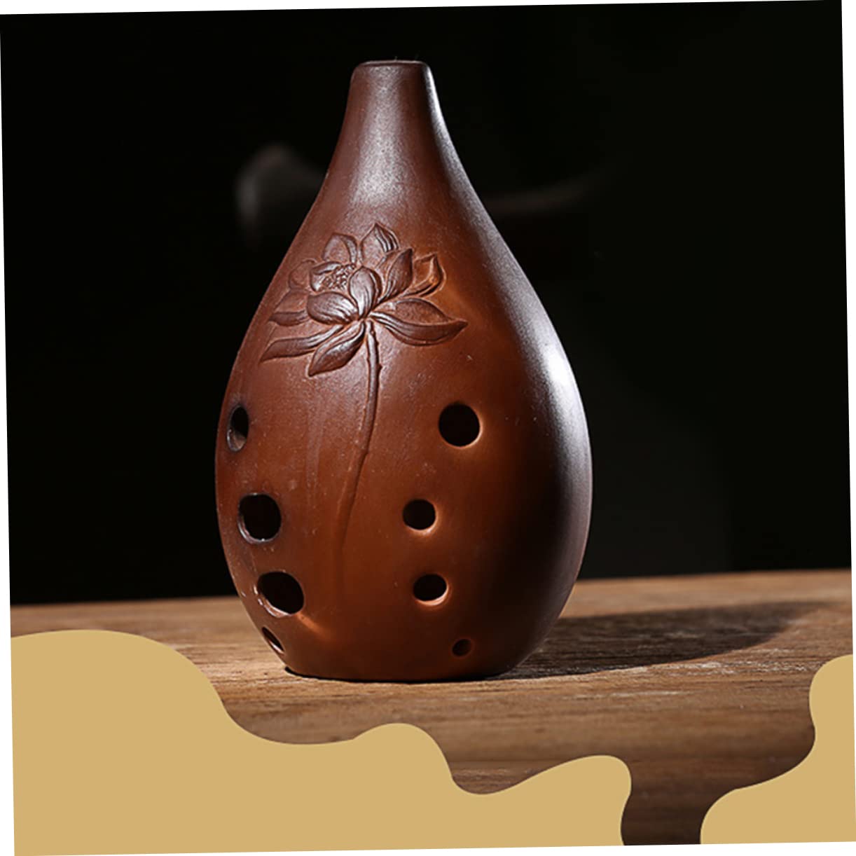 Mikinona Xun Cinese a 10 Fori in Ceramica Ocarina Strumento Musicale Antico in Tonalità F per Principianti e Artisti Esecutori, Intonazione Precisa e Suono Profondo per Stili multipli