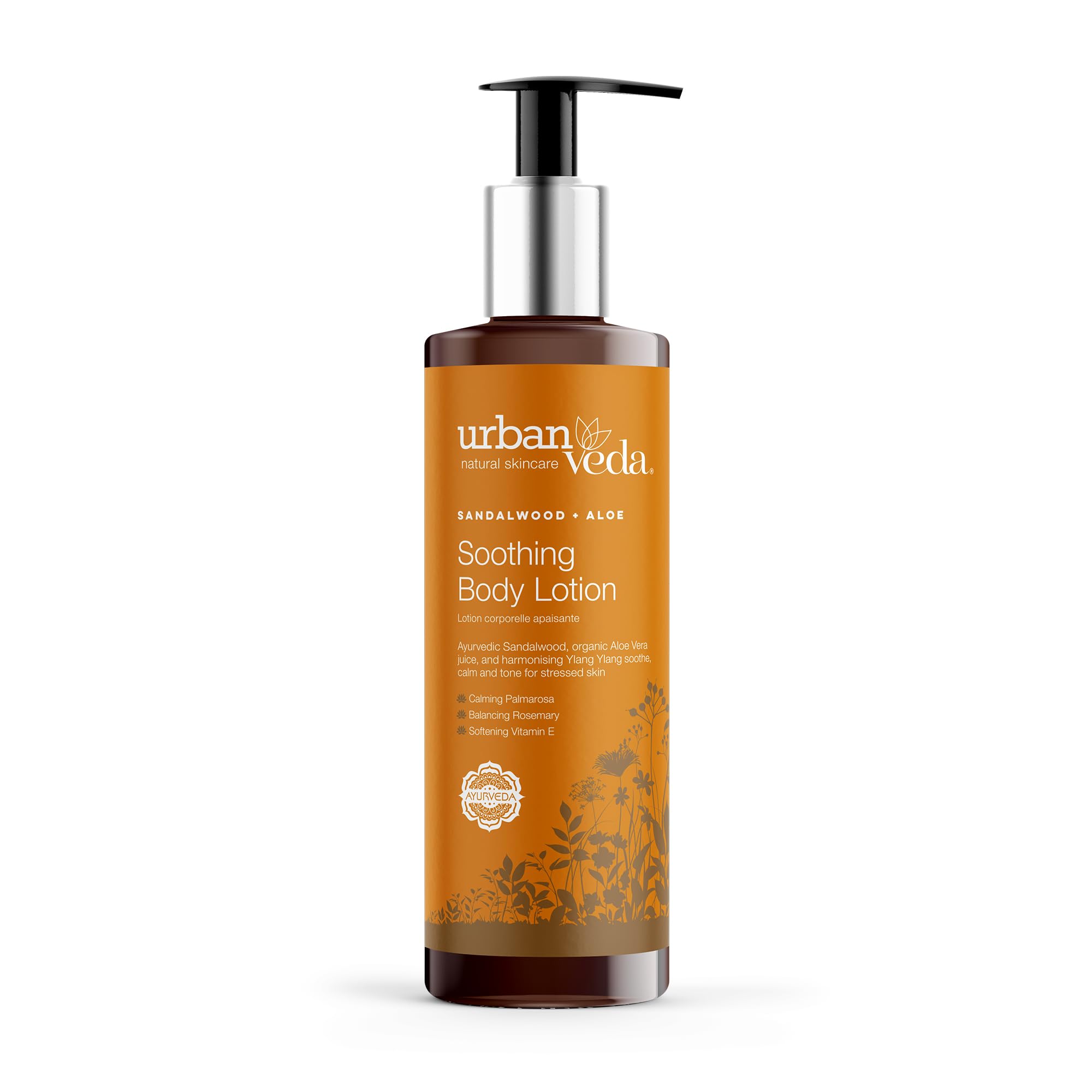 UrbanVeda Soothing Body Lotion | Natural Moisturiser for Calming the Skin | Hydrating Moisturiser with Aloe Vera & Sandalwood | Body Moisturiser for Dry Skin | Body Lotion Women & Men | 250 ml