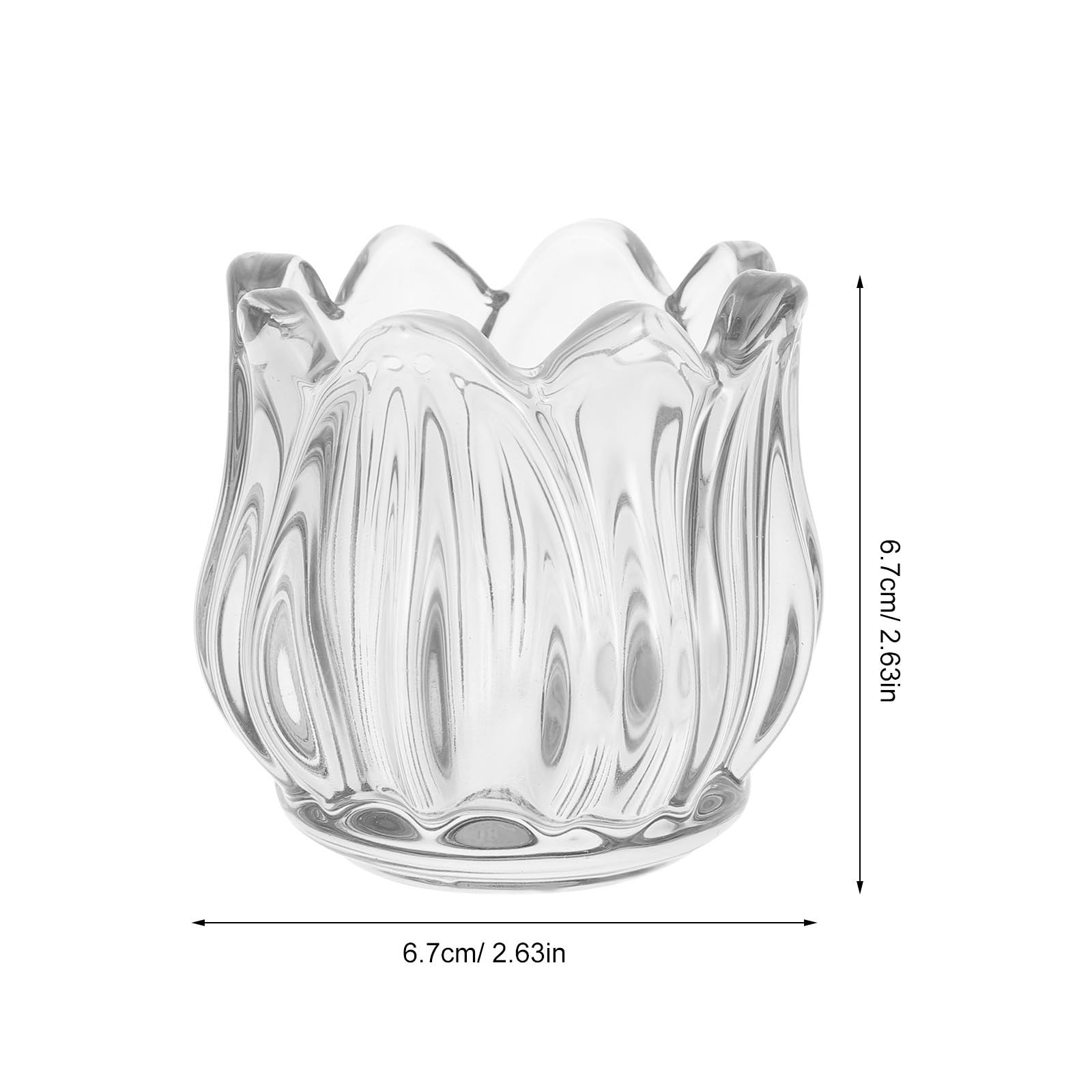 Beavorty 4 Pezzi Portacandele Decorazione Elegante a Forma di Tulipano Tealight in Vetro Trasparente da 100ml per Centrotavola in Casa e Anniversari