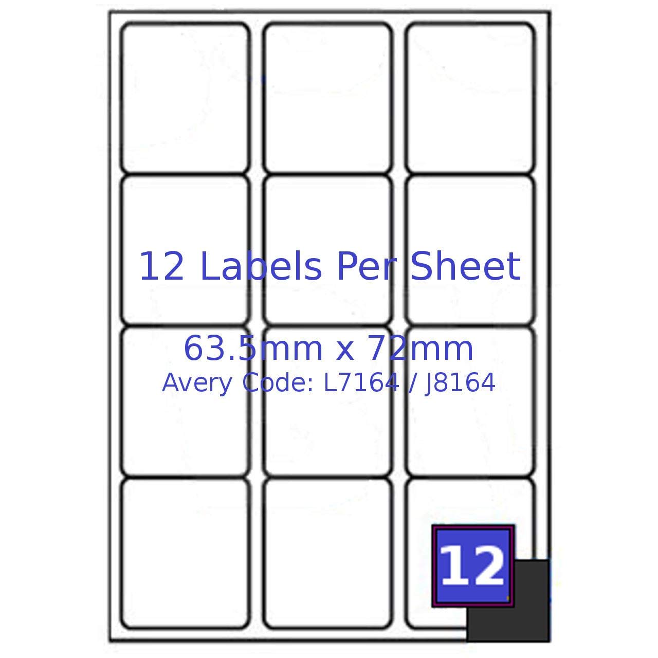 2000x 12 Labels Per Sheet A4 Address Labels Sticky Self Adhesive Peel Out Notes Paper Ideal for Inkjet Copier Laser Printer