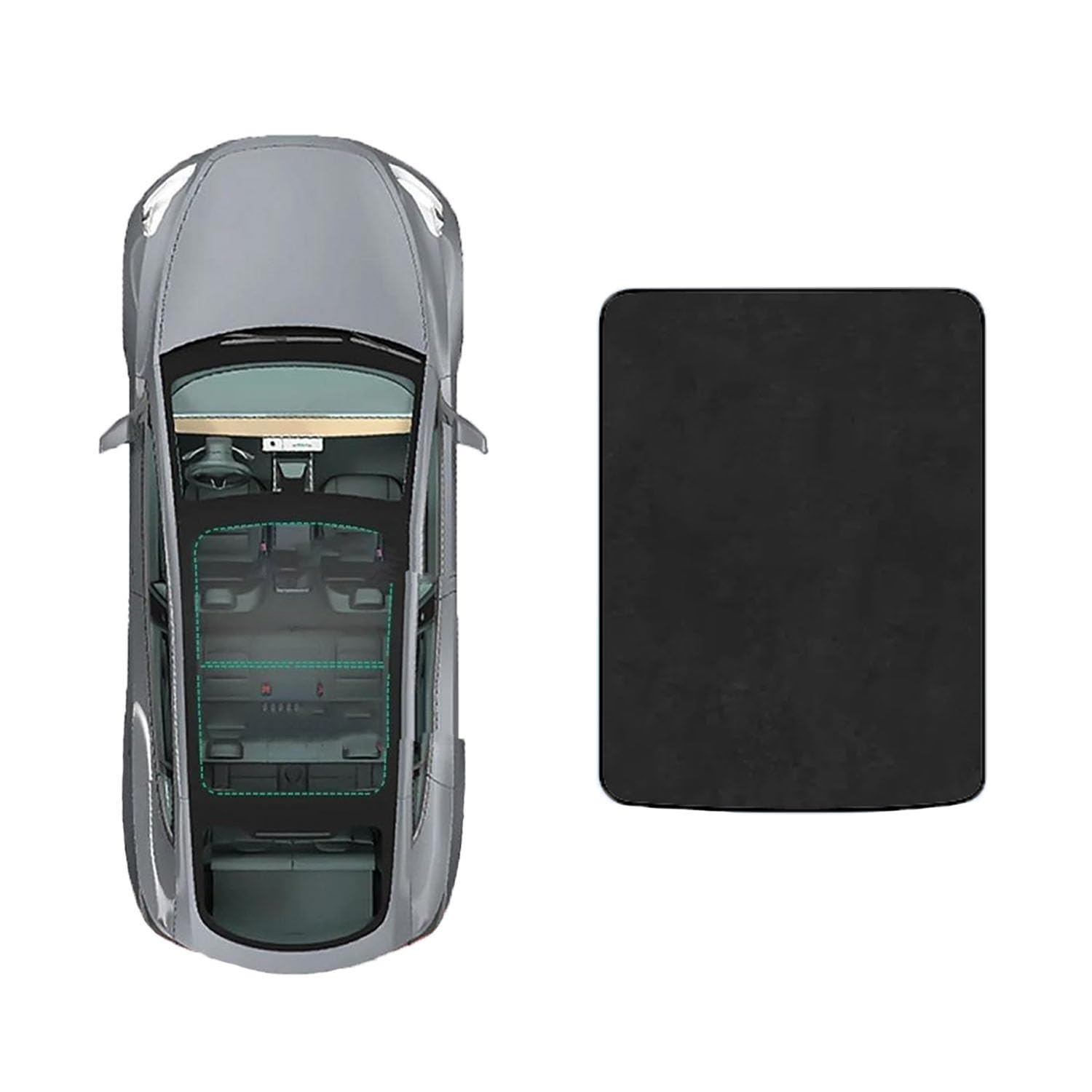 Parasol para Techo Solar de Coche para Smart fortwo 2011-2019,Parasol Magnético para Techo Corredizo de Coche Aislamiento Térmico,D-Black Suede