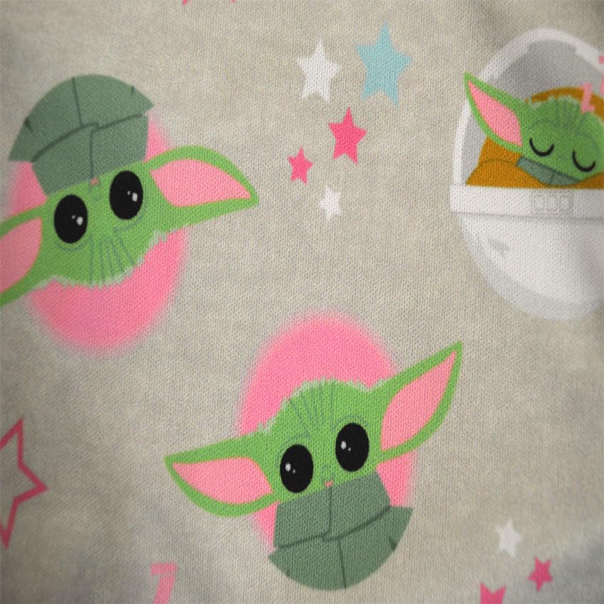 AME Sleepwear Girls Star Wars Mandalorian Grogu Curious Child Toddler Pajamas (4T) Pink2