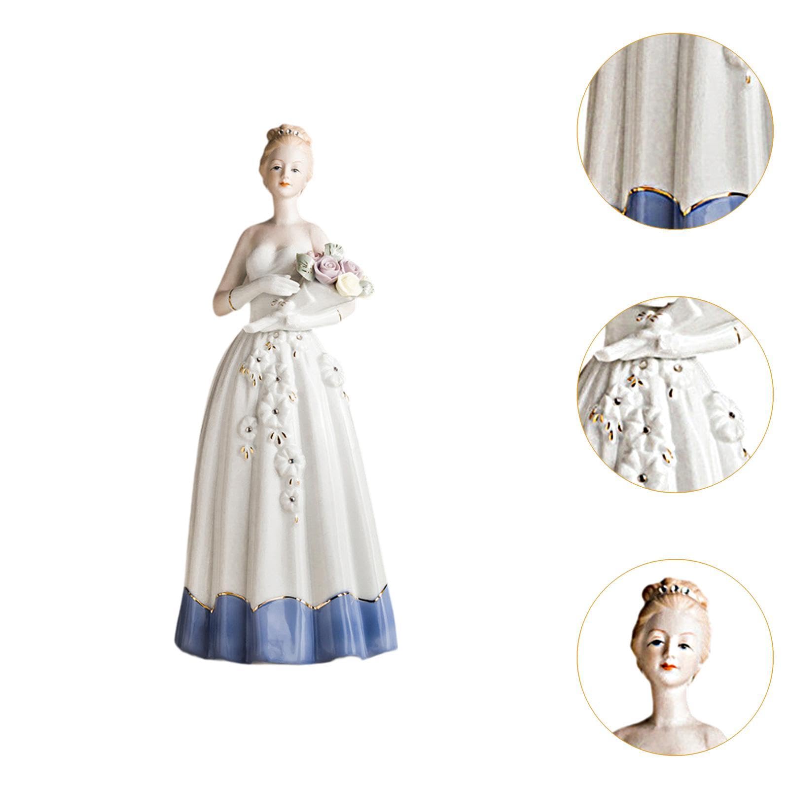 Figura de porcelana, cerámica, escultura, figura de boda, estatua para presentación, encimera, regalos de San Valentín, novia, esposa, novia