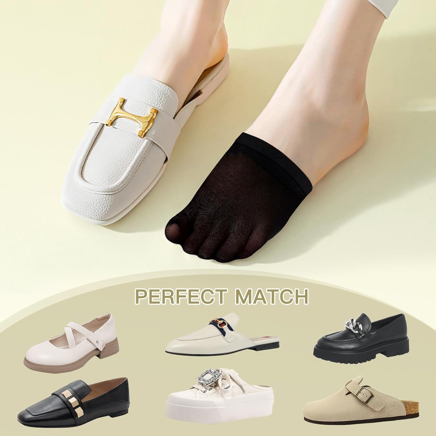 MANZI Women's Toe Topper No-Show Socks (6/8 Pairs) - Image 6