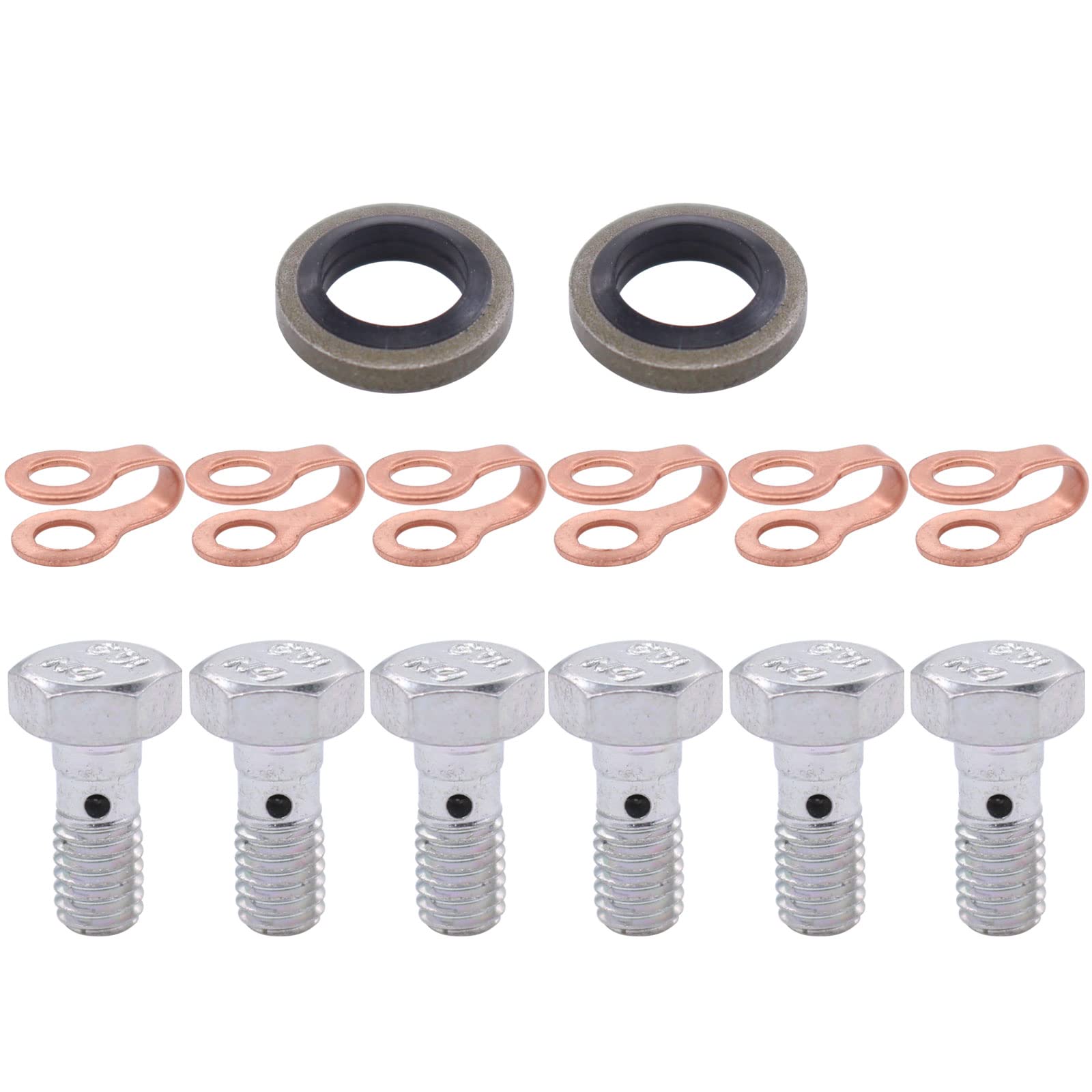 XtremeAmazing Fuel Return Line Banjo Bolt Copper Gaskets Kit for Dodge Cummins 1989-1998 12V 4bt 6bt 6ct Engine