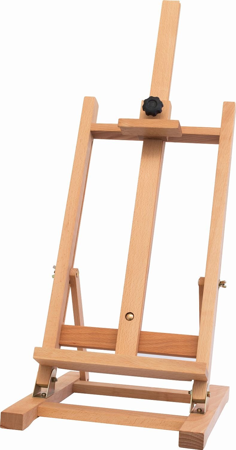 KREUL 17101 - Sztaluga stołowa Solo Goya z litego drewna bukowego, gotowa do montażu, dla wysokości obrazu do 50 cm, z możliwością regulacji wysokości i nachylenia, wysokość całkowita ok. 74,5 cm