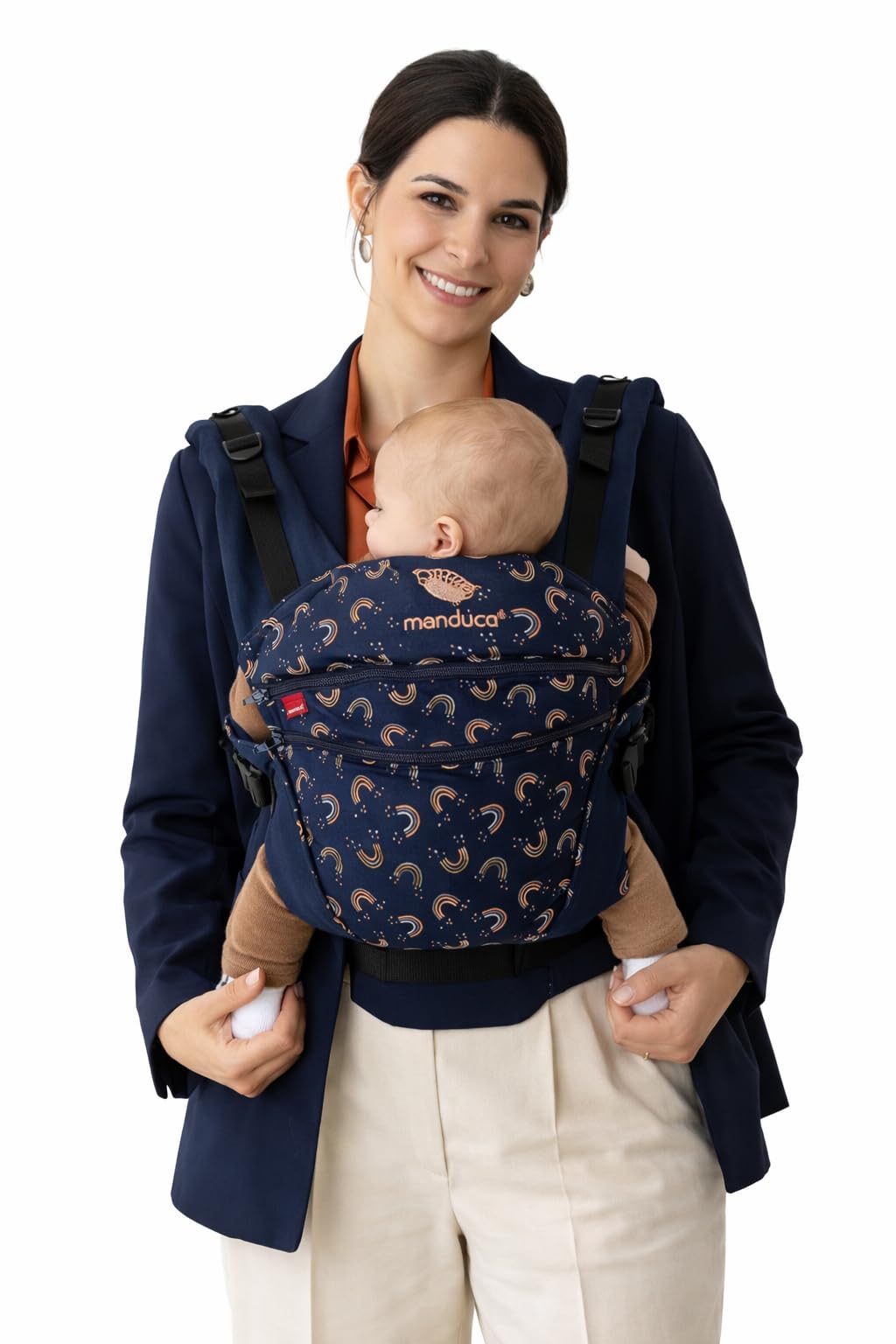 Manduca XT Baby Carrier Adjustable Seat Organic Cotton Newborn to Toddler 3 Carrying Options Rainbow Night