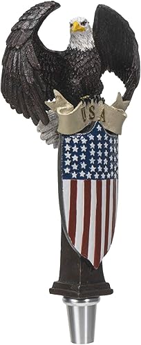 Pacific Giftware Patriot Eagle Shield - Estatua de grifo de cerveza con mango de estatua deportiva
