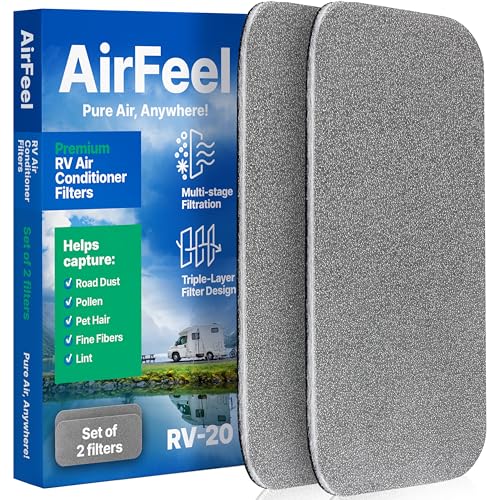 Premium RV AC Filters - Triple-Stage Replacement Filters Compatible w/Furrion Chill Air Conditioner FACT12CA Series - 9x14 AC Filter for Camper Motorhome Travel Trailer Fifth Wheel - Set of 2