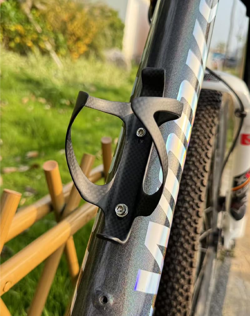3k Porta borraccia per bicicletta in fibra di carbonio Mountain bike Road bike Porta borraccia per bicicletta Ultra light bike gear 15g (Mattschwarz-01)