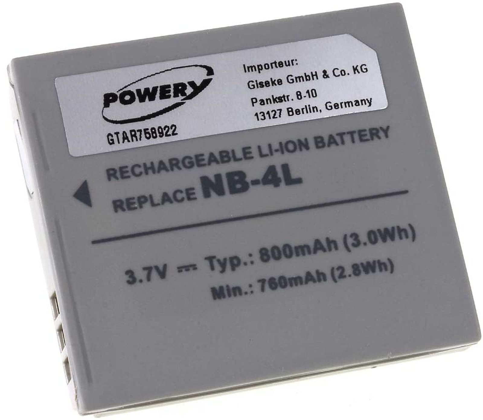 Batteria sostituisce Canon NB-11LH, NB-11L per fotocamera - 500mAh 3,7V Li- Ion | 800103263