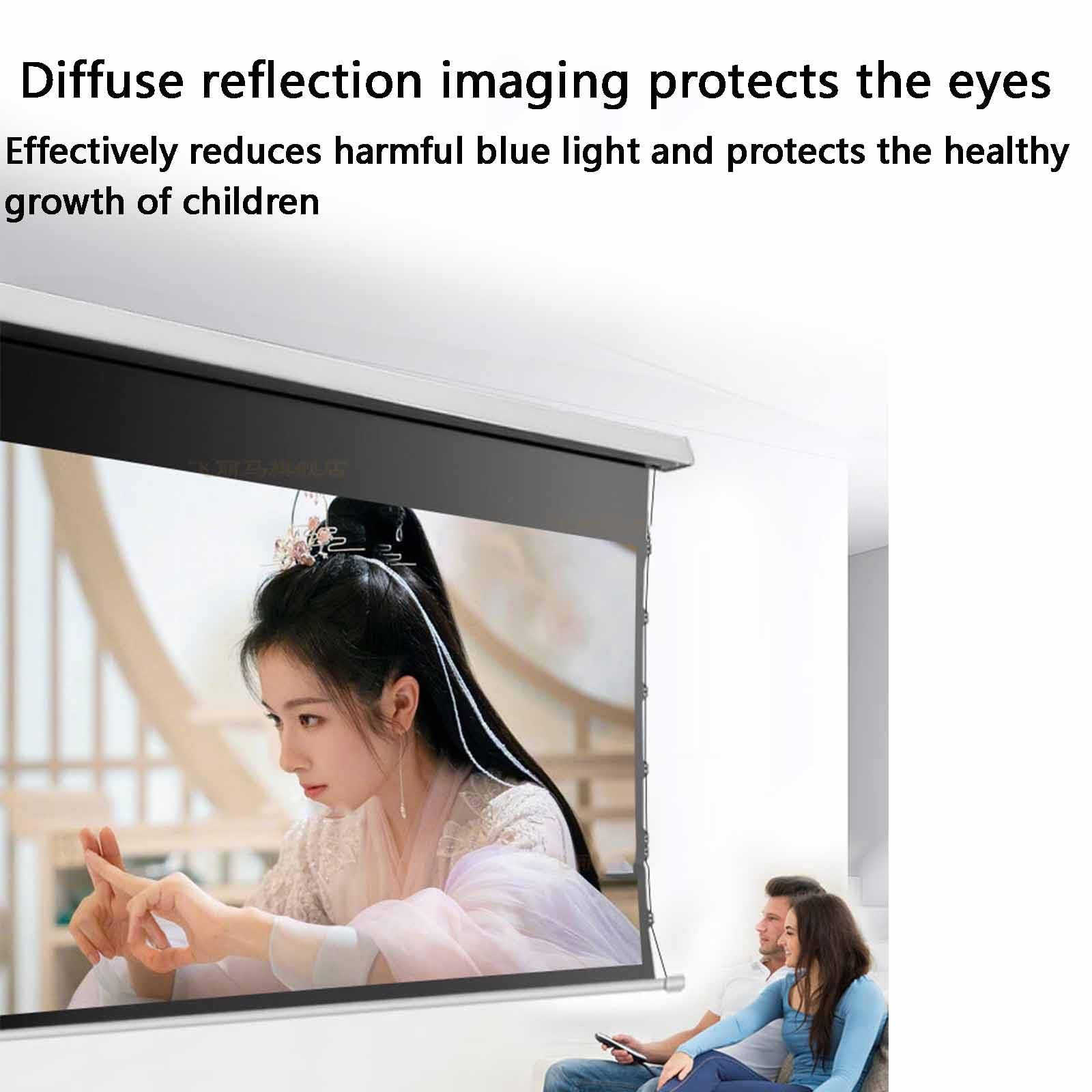 Pantalla De Proyección 3D Profesional De Voltaje Eléctrico para Techo, Tela Gris Plata, Ideal para Cine En Casa Y Presentaciones.,100inch