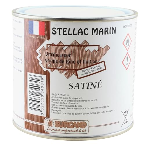 VERNIS POLYURETHANE STELLAC MARIN SATINE / VITRIFICATEUR HAUTE RESISTANCE (500 ML)