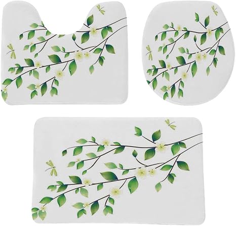 Amazon Co Jp トンボ 浴室マット トイレマット フタカバー セット 小さなトンボの葉とジャスミンの環境植物イラスト 防音 ラグマット 洗える おしゃれ 50 80cm グリーンホワイト ホーム キッチン Amazon Co Jp トンボ 浴室マット トイレマット フタカバー セット 小さなトンボの葉とジャスミンの環境植物イラスト 防音 ラグマット 洗える おしゃれ 50 80cm グリーンホワイト ホーム キッチン