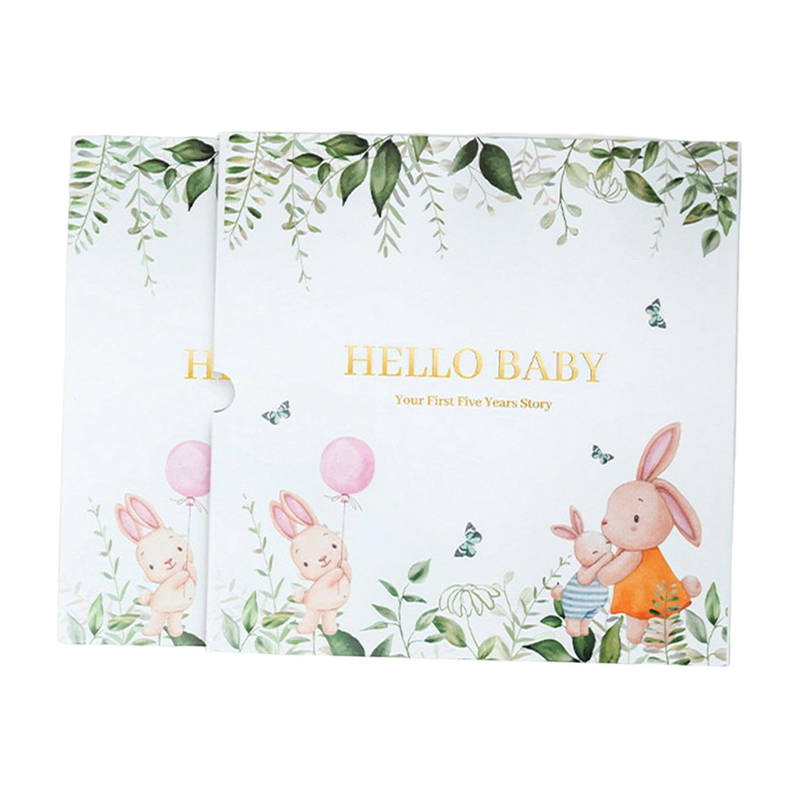 Oshhni -Erinnerungsbuch, Fotoalbum, minimalistisches Geschenk zur Babyparty, Erinnerungsbuch für die ersten 5 Lebensjahre des Babys, Tagebuch für, Kaninchen