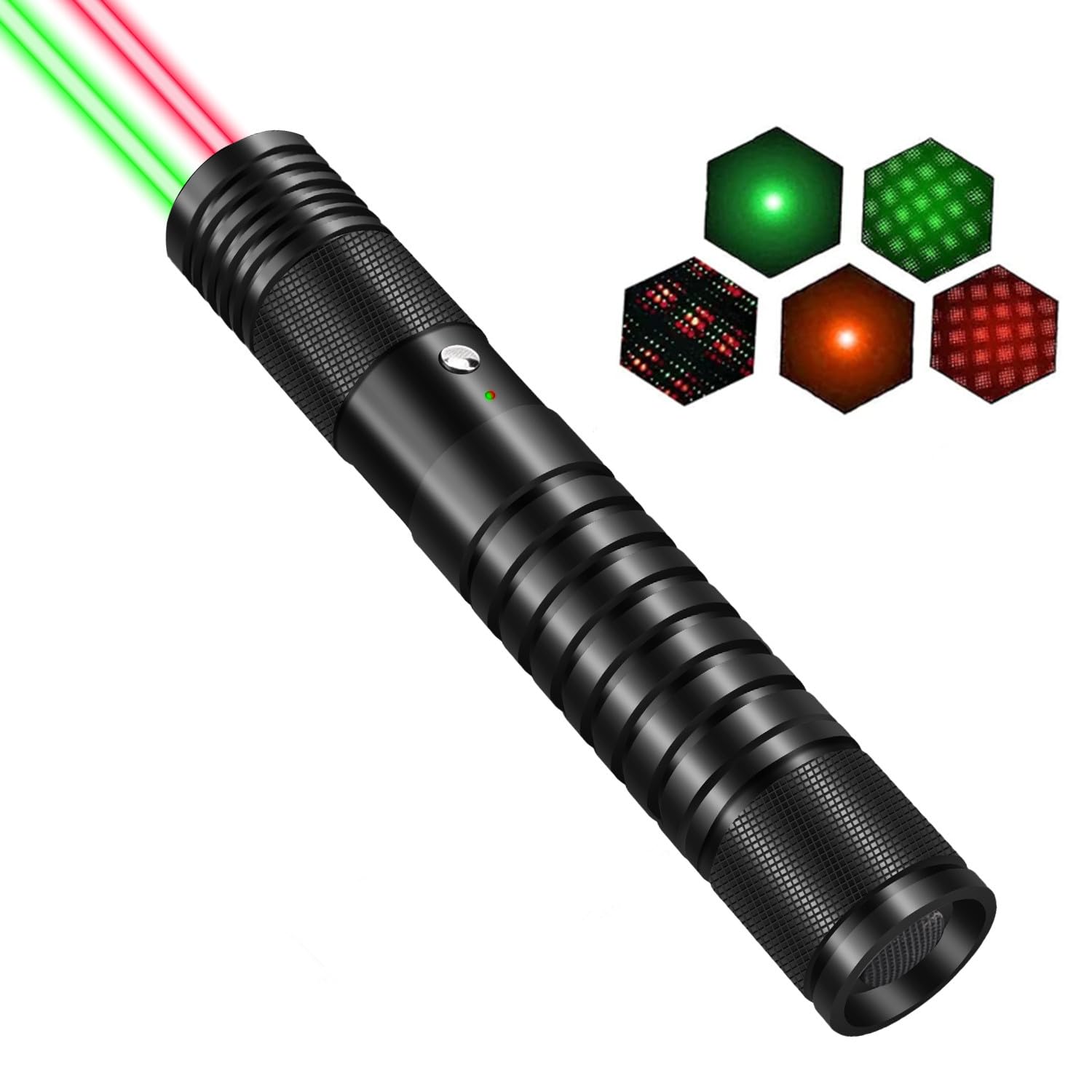 2 in 1 Green and Red Laser Pointer, Long Range Laser Pointer with Star Cap for Astronomy, Architecture, Outdoor Adventures