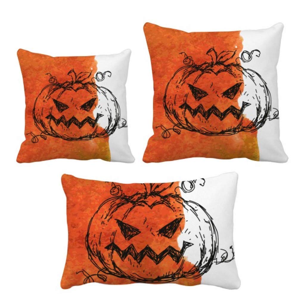 Housse de coussin peinte à la main citrouille Halloween haut de gamme