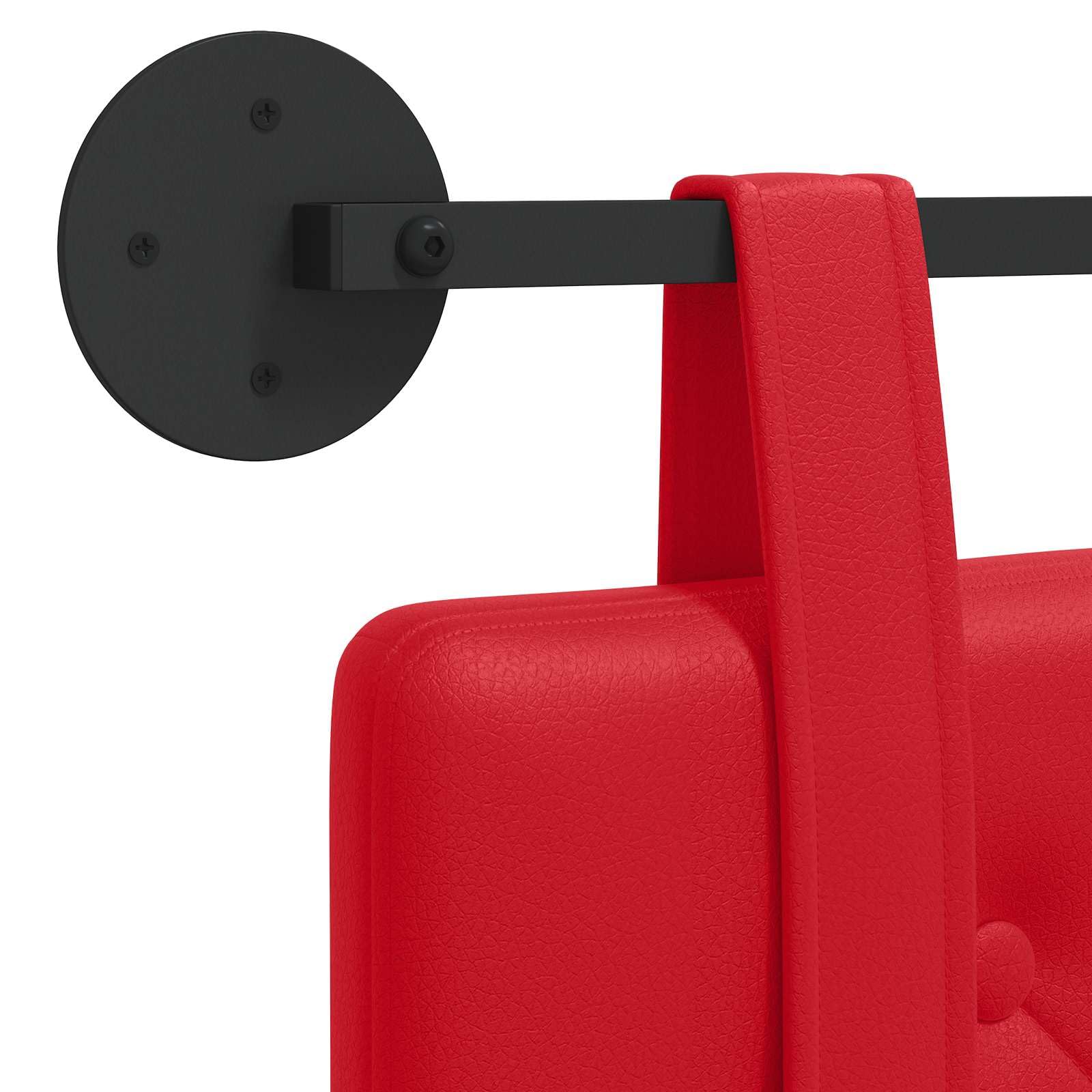 Cabecero colgante rojo de piel sintética con acolchado de espuma, montaje en pared, 150 x 55 cm, juego de 2 unidades, versátil para dormitorio, habitación de invitados, cama doble y cojín de