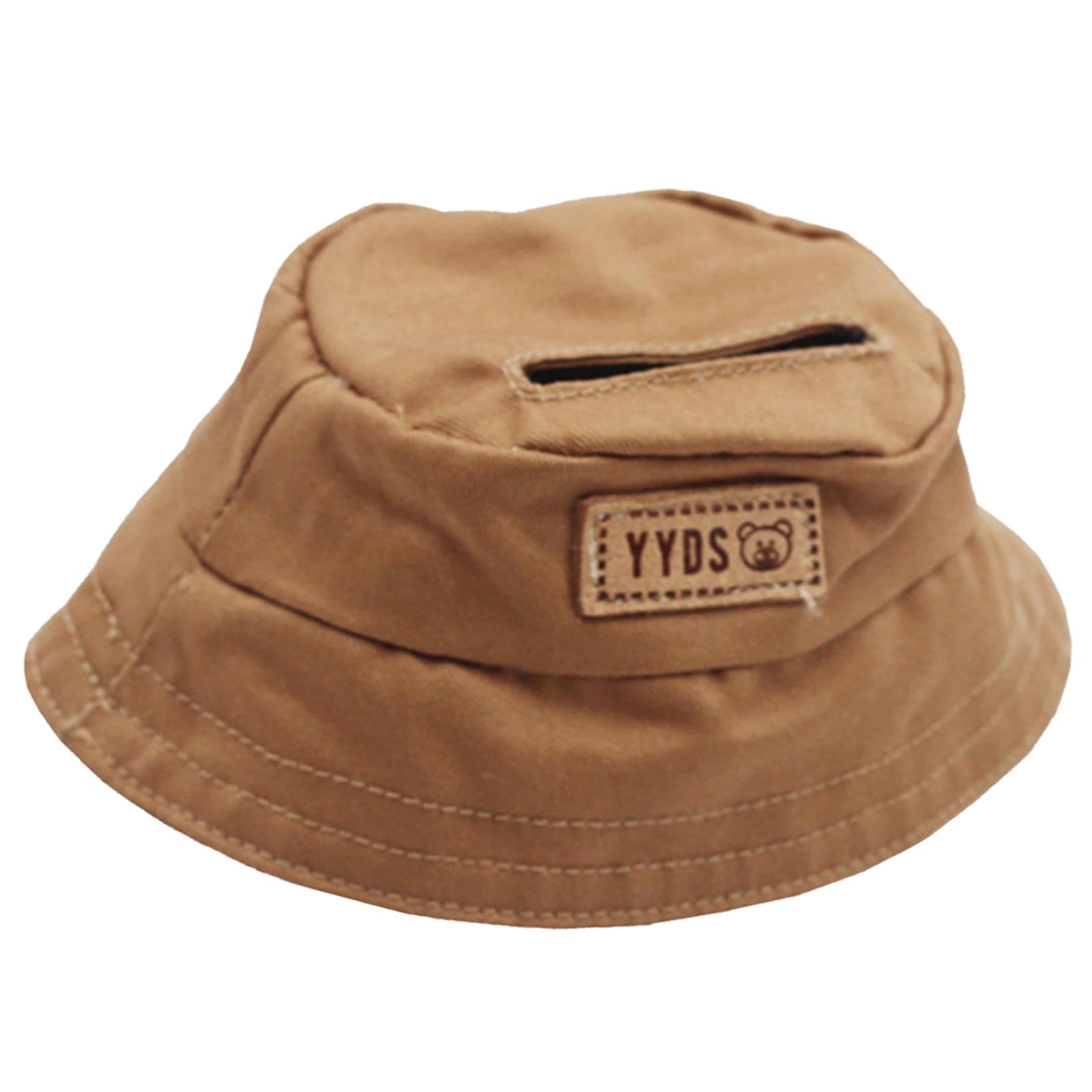 NIVAA Plush Figure Wide Brim Hat Coordination DIY Hands on Headgear for 15cm Dolls brown-image-12