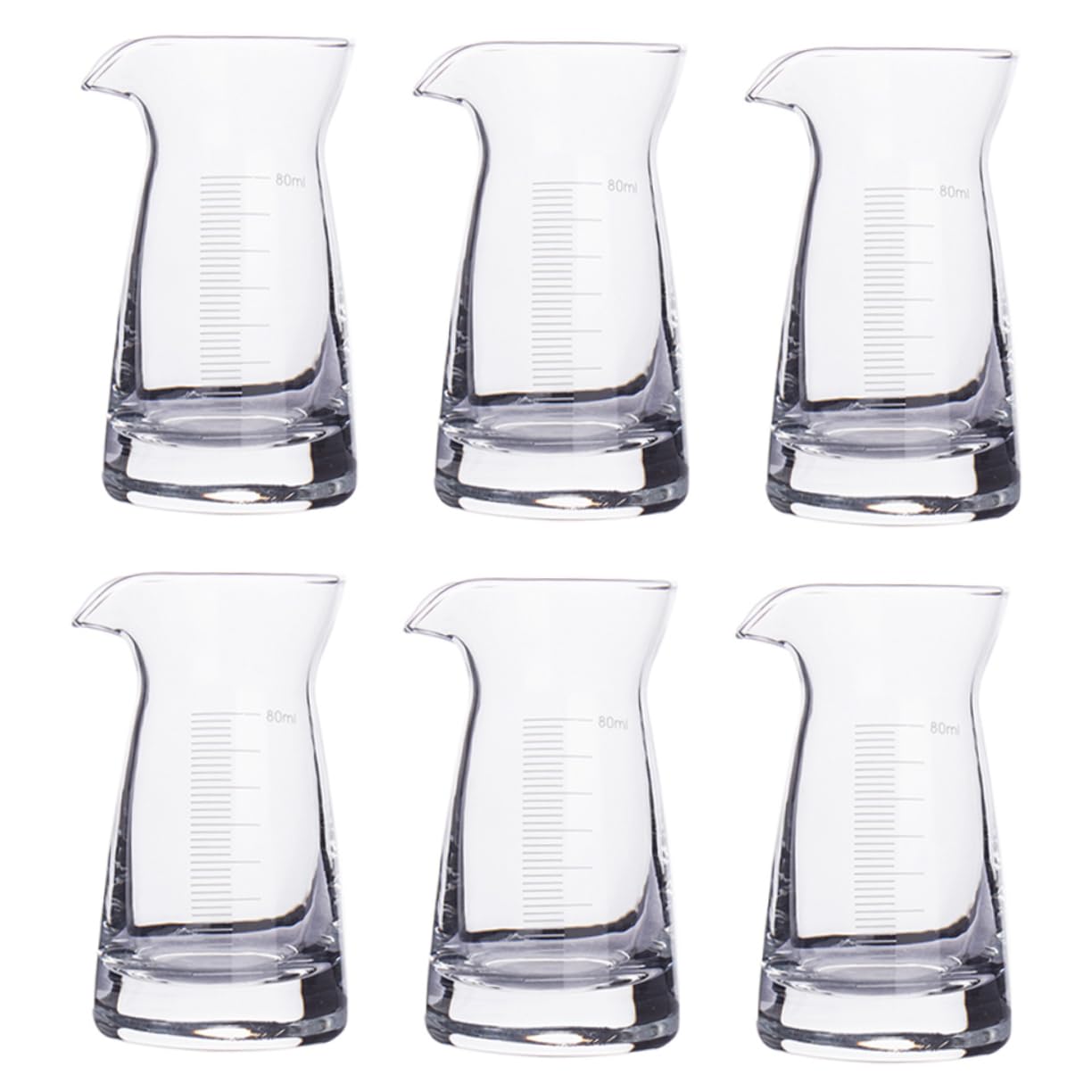 Amosfun Tazas Medidoras Para Vaso Medidor De Vidrio 6 Piezas Hecho De Vidrio Duradero