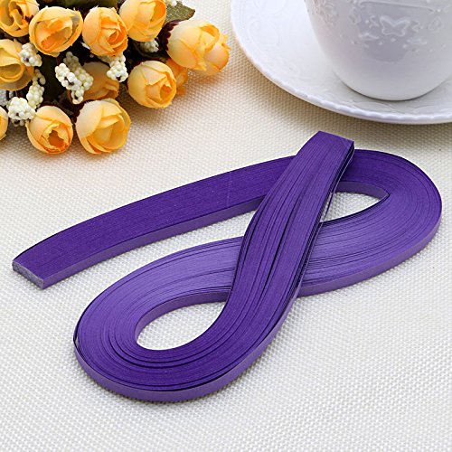 Zadaro Paper Quilling Set 240pcs Strips 5mm52CM Solid Color Origami Paper DIY Hand Crafts(Purple)