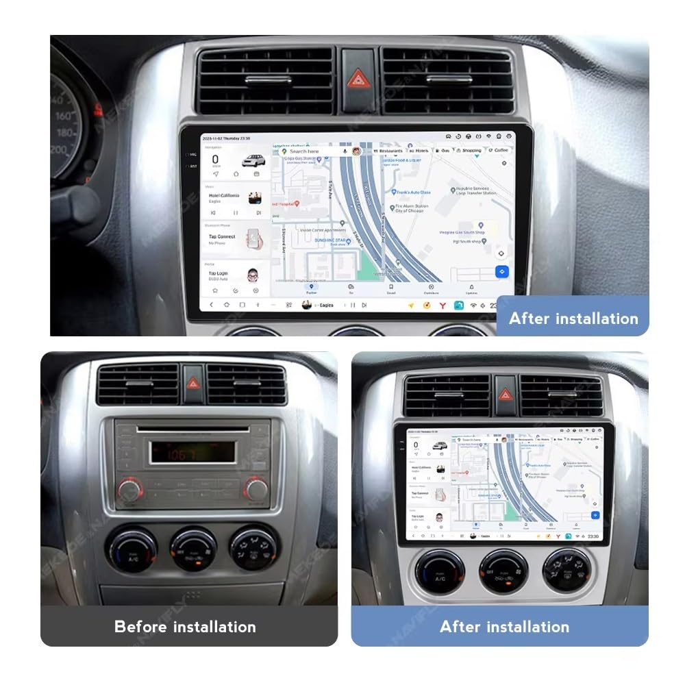 Ekran Carplay dla Suzuki Liana 2004-2008 Z Bluetooth, Fm, Aux, Nawigacją Mapową Głosowym Siri; Obsługa Aux/Airplay/Fm, 4 Rdzeń 4G+64G