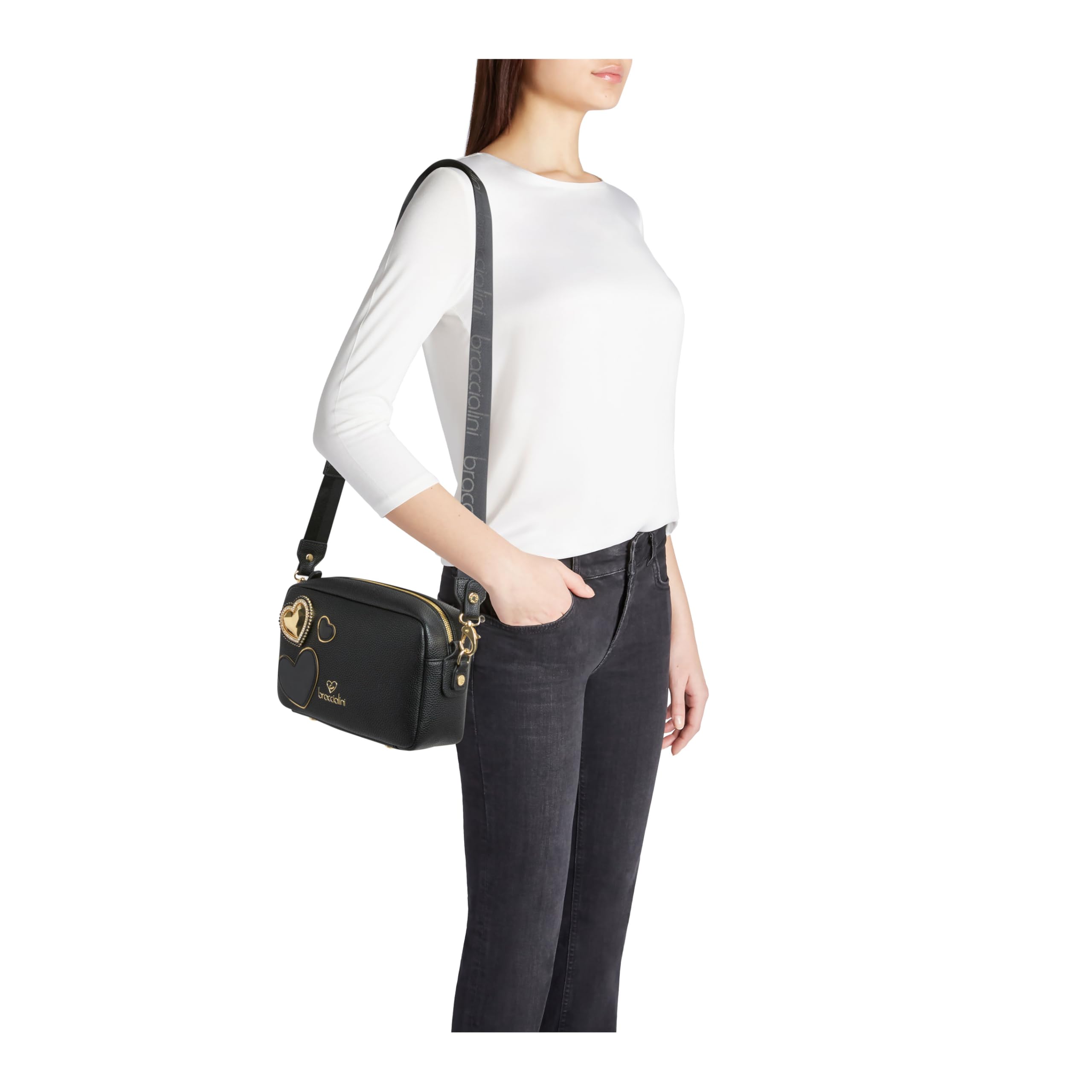 B Borsa a Spalla Donna Linea Jinny Mix firmata Braccialini