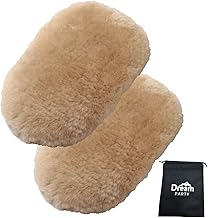DREAMPARTY DP500 Shearling Gloves Car Wash Sponge Shearling Car Wash Goods, Scratch Resistant, Set of 2, Premium Australian Wool 100% Car Wash Product, Car Wash Set, Car Wheel, Car Wash Sponge