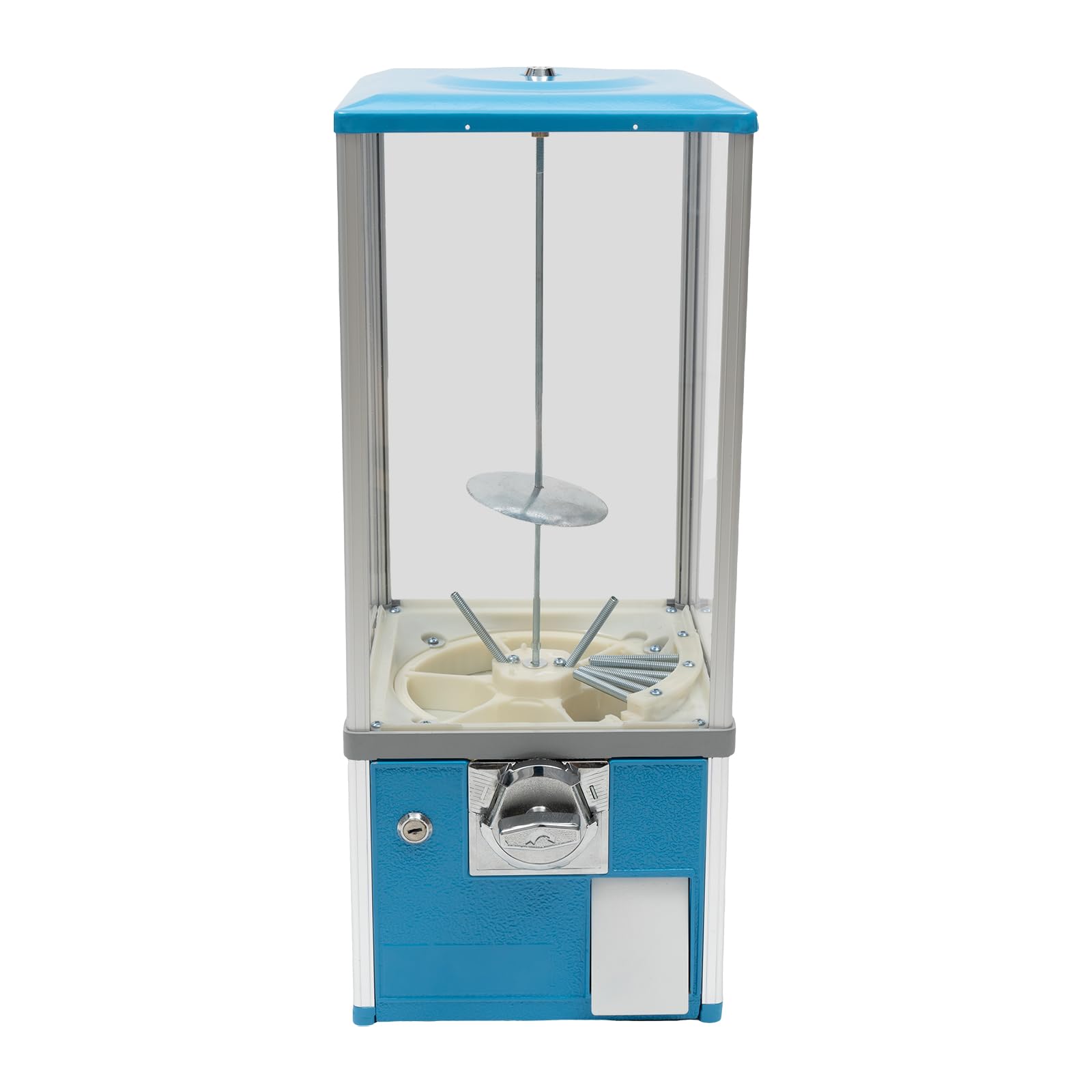 BAIODNB Candy Gumball Vending Machine for Business, Capsule Machine, Candy Dispenser Coin Operated Machine Vending Machine Dispenser, Mini Vending Machine for $1 Coin Only?4 25-Cent ? (Blue)