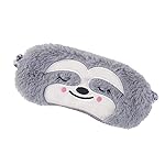 Cute Animal Sleeping Mask Soft Plush Blindfold Cute Rabbit Panda Koala Eye Cover Eyeshade for Kids Teens Girls Women (Grey Sloth)