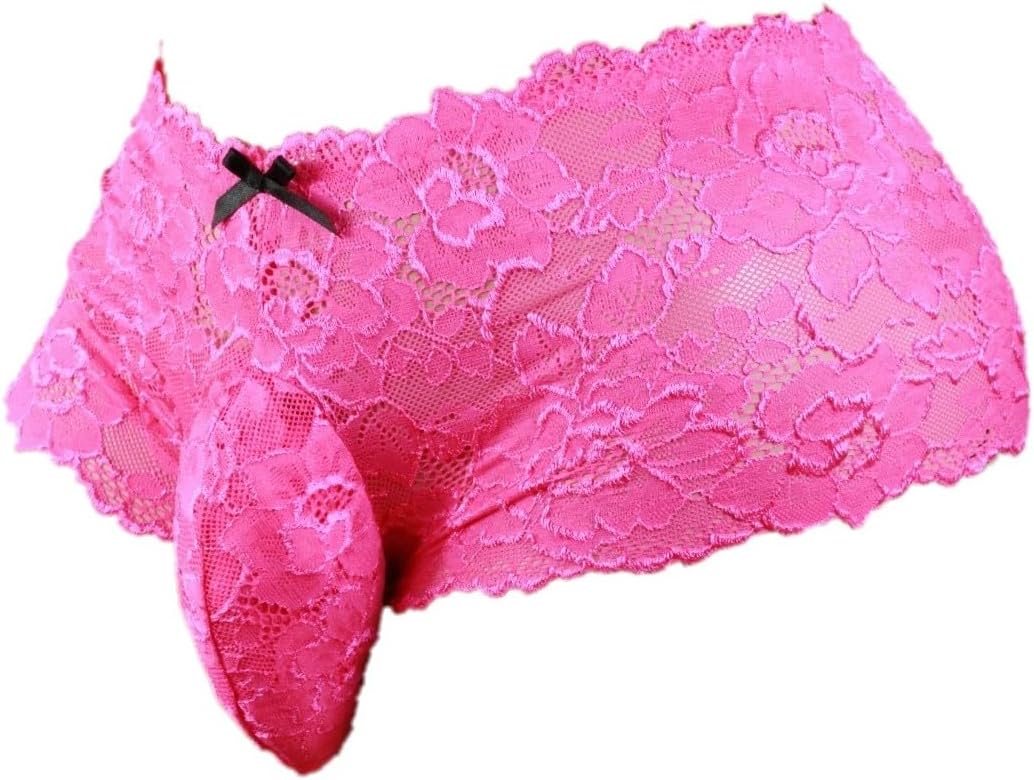 aishani Men's Lingerie Style Underwear - Soft Lace Pouch Briefs Panties,Breathable & Supportive for Everyday Wear