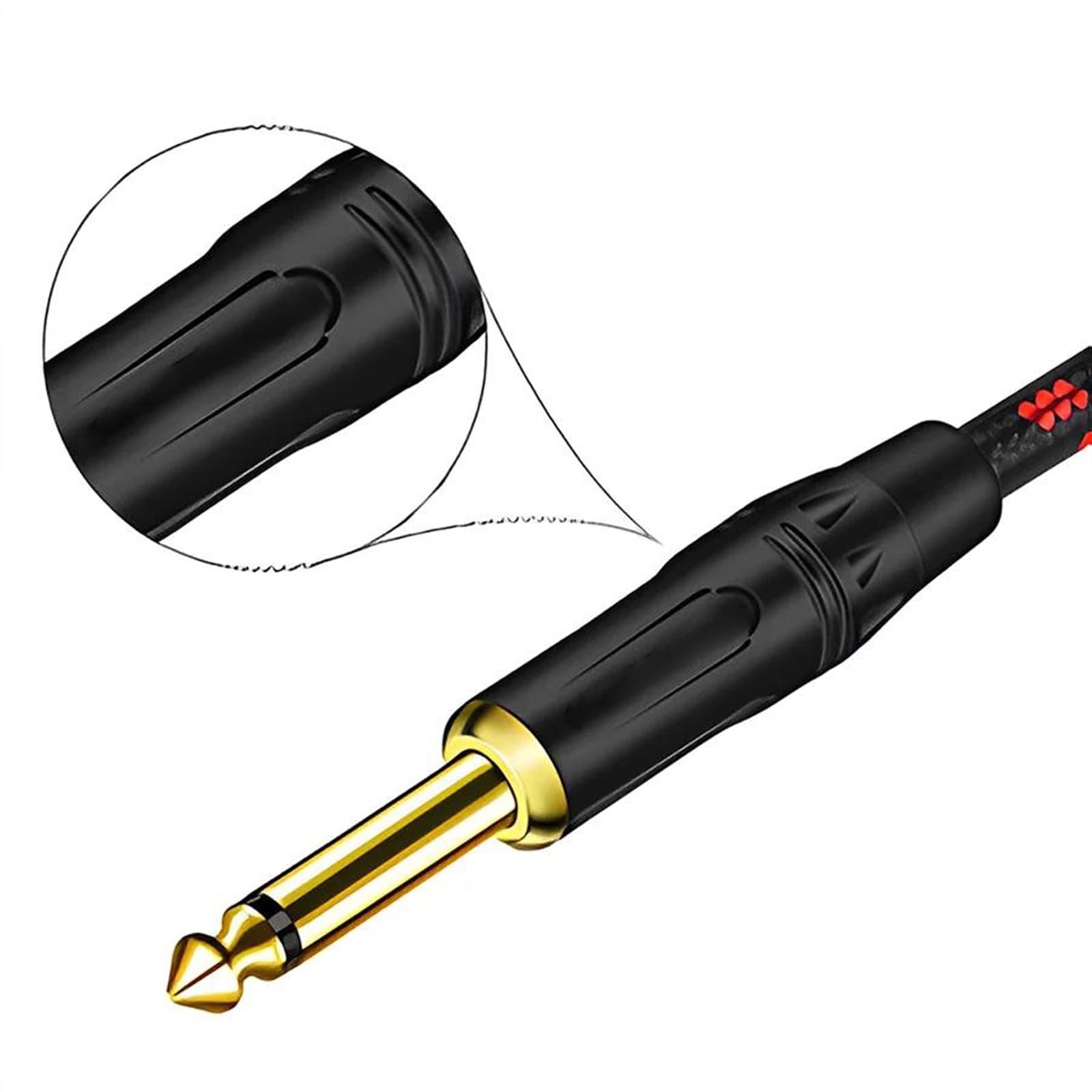 Cavo Audio Er Chitarra Cavo mono jack da 6,35 mm placcato in oro da maschio a maschio, cavo per chitarra per strumenti intrecciato in cotone (Color : 2, Size : 10m)