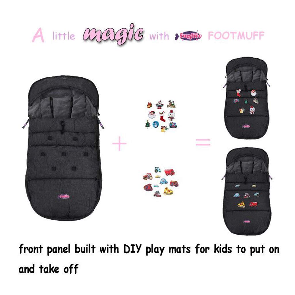 Christmas Decorated Uniuqe Waterproof Winter Stroller Bunting Bag Toddler,Width Adjustable, Anti-Dirt,Foot Area Open, Hoodie, All Features Needed for Baby Stroller Footmuff