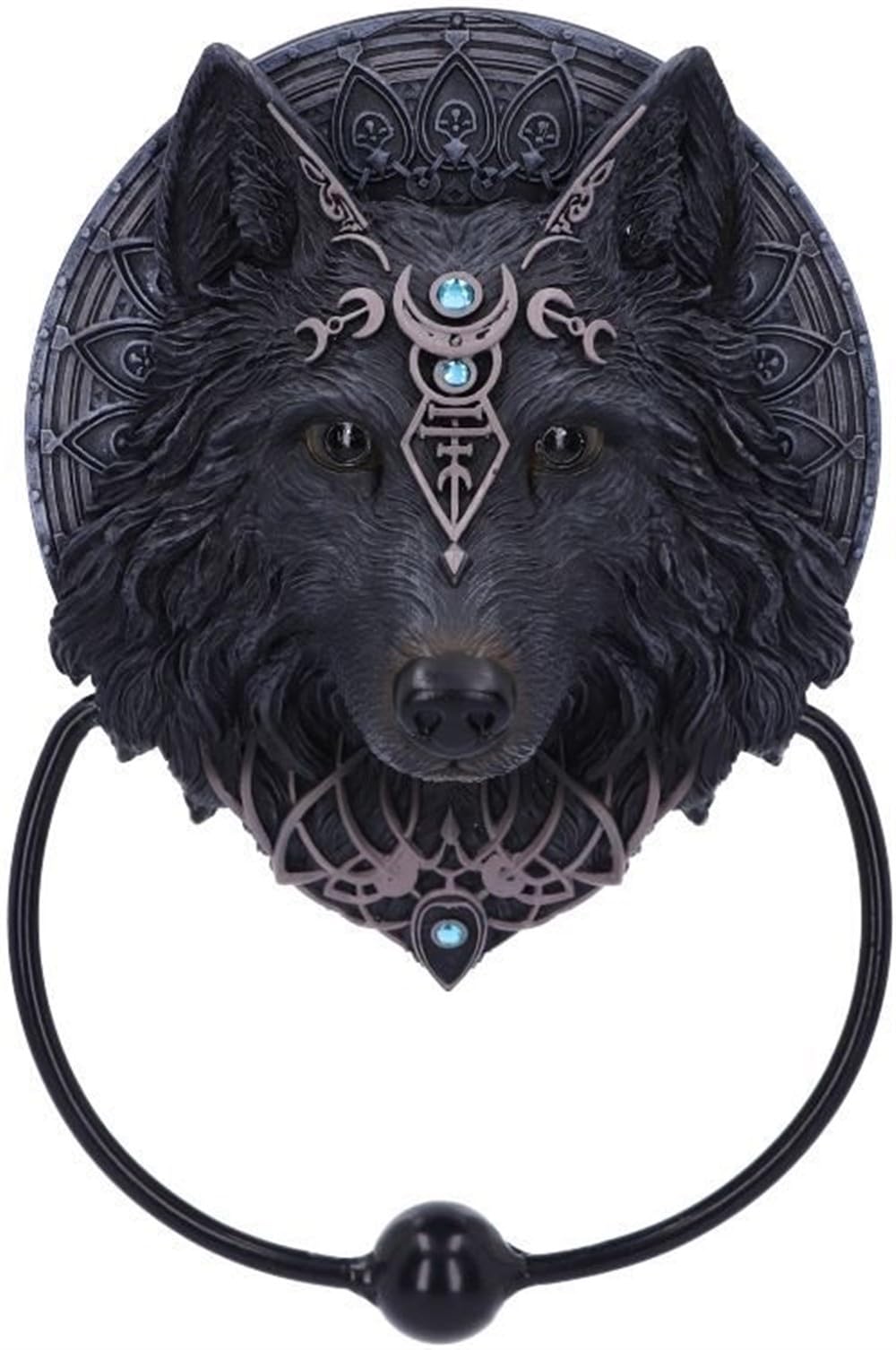 Nemesis Now Wolf Moon Türklopfer, 20,5 cm, Schwarz