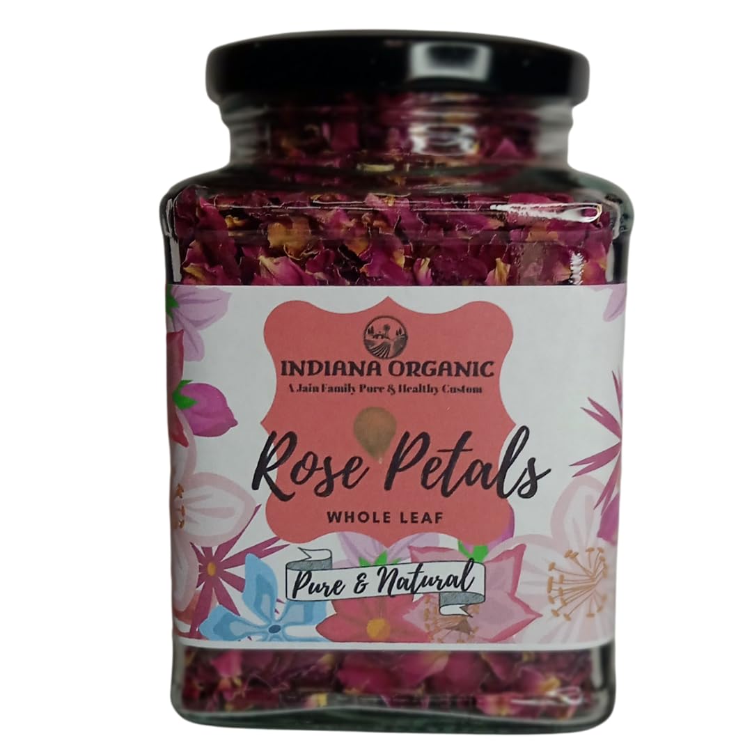 Indiana Organic Sun Dried Rose Petals Edible (Fresh Crop) - Dry Rosa Gallica - 100% Edible for Food - 50 Gm Gulab Patti (Pack of 3 ) (B08CNN5G5V) Amazon Price History, Amazon Price Tracker