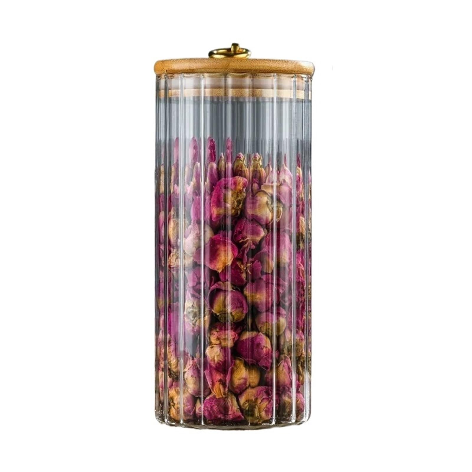 LSNNMU 2pcs Food Container Kitchen Storage Bottles Jar Glass Airtight Canister Grains Tea Coffee Beans Dried Fruit Candy Jars For Preserving(9 * 20cm)