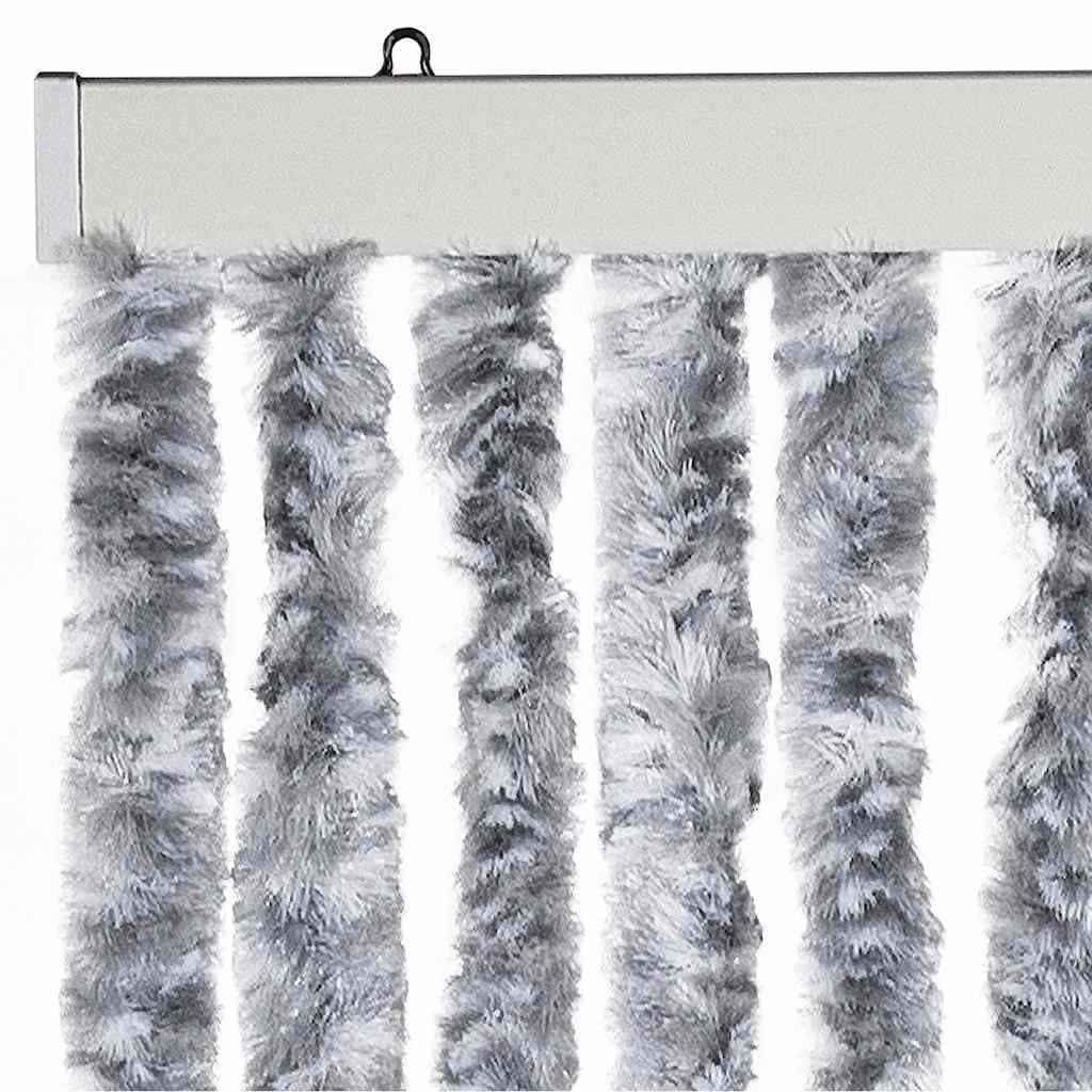 Moustiquaire Blanc et Gris en Chenille 56x185 cm Filet de Protection Insecte pour Porte Caravane fenêtre été Maison Jardin Salon terrasse