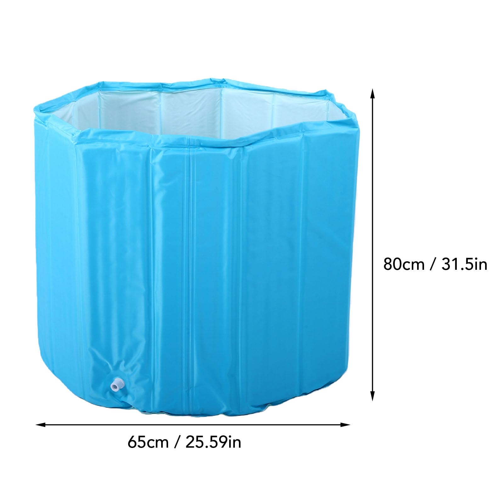 banapoy Vasca Bagno Pieghevole per Adulti, Vasca Bagno Gonfiabile Portatile in PVC Acqua Fredda, SPA Pieghevole per Doccia, Rapido Recupero Muscolare 31,50x25,59 Pollici (BLUE)
